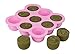 Kiddo Feedo Baby Freezer Storage Tray with Silicone Clip-on Lid - BPA Free - 9x2.5oz portions - Free E-Book by Award-Winning Author/Dietitian - Pink