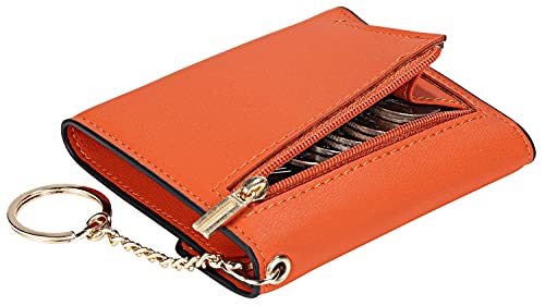 Gostwo Women's Small Wallet Rfid Blocking Wallet Change Pouch Credit Card Holder Mini Bifold Purse(Orange) #TOP3