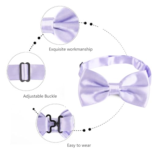 Image of Alizeal Mens Multicolored Silk Solid Cummerbund Bow Tie Set