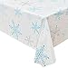 2 Pcs Snowflake Tablecloth Christmas Snowflake PlasticÂ Table Cover 87 x 51 Inches Winter Snowflake Swirl Party Table Covers for Winter Theme Birthday Party Decorations
