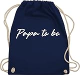 Turnbeutel Rucksack - Geschenk zum Vatertag - Papa to be weiß - Unisize - Navy Blau - besten vatertagsgeschenke für seinen vater herrentags papageschenk bester daddy maennertagsgeschenke - WM110