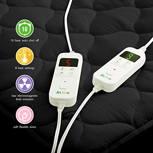 Heated Mattress Pad King Size Electric Mattress Pads Black Electric Bed Warmer Fit Up To 21" With 11 Heat Settings Single Controller 9 Hours Auto Shut Off #TOP1