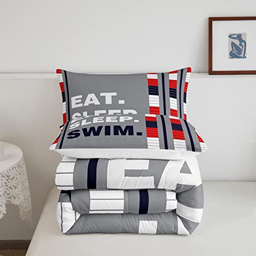 Image of Feelyou Kids Swim Bedding Set Queen Size 3Pcs for Boys Girls Teens