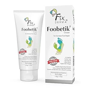 Fixderma Foobetik Cream with Lactic Acid | Foot Cream for Diabetic Feet | Foot Moisturiser | Foot Cream for Dry & Cracked Feet, Heel Repair | Paraben Free – 50gm