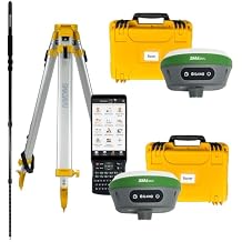 SMA26 Plus GNSS Receiver Base&Rover RTK GPS Land Survey Equipment with Permanent Survey Software, 1cm Accuracy, PPP/UHF Radio/BT Connectivity, IP67 WaterproofIncluding Tripod and Pole