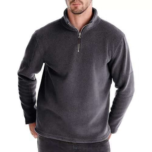 Hoodies for Men Fall Winter 2025 Trendy Pullover Hooded Sweatshirt Long Sleeve Half Zip Oversized Jacket with Pockets3