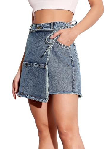 Image of Miss Chase Women's Regular-Fit High-Rise Regular-Length Denim Skorts