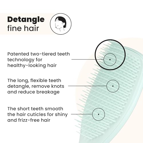 Tangle Teezer Fine & Fragile Ultimate Detangler Brush, Dry & Wet Hair Brush to Detangle & Reduce Breakage, Ice Blue