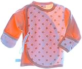  Hemdchen Wickelshirt Babyhemdchen Shirt Flügelhemdchen mit Umschlagärmel 56 62 68 orange Hemd (56)