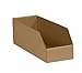 BoxYeah 50 Pack - Kraft Corrugated Open Top Storage Bin Boxes - 12 Sizes To Choose - Example (4 x 9 x 4 1/2)