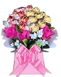 Chocolate Flowers Lindr Ferero Bouquet Hamper Gift Men Women Red Gold Blue Pink White Sweets Candy Personalised (Small)