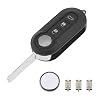 3-knops afstandsbediening sleutelhanger case service reparatie kit, compatibel met Fiat 500 Ducato Doblo Punto (ongesneden mes)