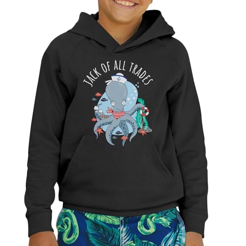 Sweat à capuche enfant pieuvre cadeau original avec dessin drôle