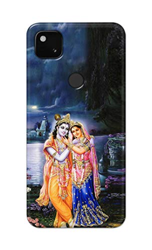 Image of Printed Hard Back Cover Case for Google Pixel 4A 4G Back Cover (Radha Krishna) -1803