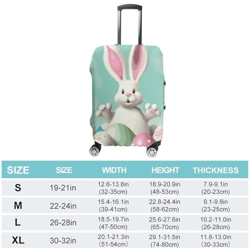 Happy Easter Eggs Bunny Tail Luggage Cover Dustproof Travel Suitcase Cover Elastic Suitcase Protector M Luggage Sleeves Fit 19-32 Inch Luggage，M2