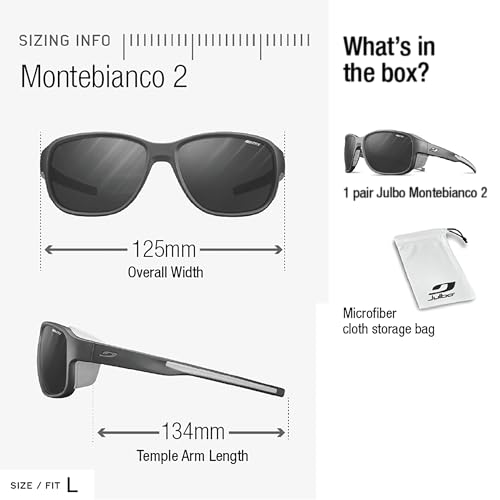 Julbo Montebianco 2 Glacier Sunglasses for Men & Women w/Removable Side Shields for Hiking, Ski, Snow - 100% UV Protection4