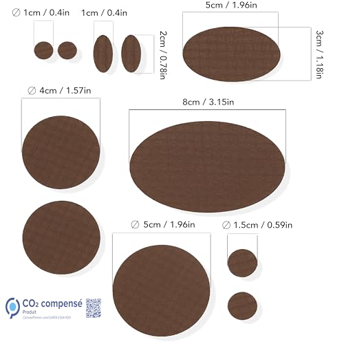 aZengear Repair Patches for Jackets, Tent, Shoe Toe, Air Mattress, Inflatables, PVC Gear - Waterproof, Self-Adhesive, Tear-Cold-Heat-Resistant, Down Puffer Coat (11 Pieces, Brown)