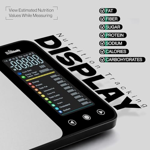 Image of Digital Food Scale with Nutrition Mode Including Calories and Macros, Smart Kitchen Scale Measures Upto 5 kg with 1g Graduation, Bluetooth and App Connectivity for Daily Food Tracking