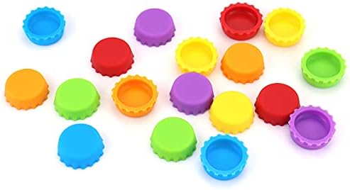 18 Silicone Reusable Caps for Home Brew & Soft Drink Bottles, Soda & Wine, Multi-color