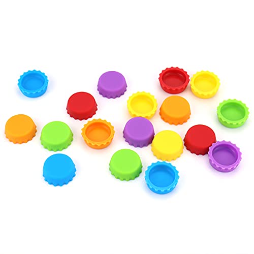 Leefone 18 Pcs Silicone Rubber Bottle Caps, Reusable Beer Caps For Home Brewing Beer, Soft Drink, Wine Bottle, Beer Bottle, Soda Bottles Kitchen Gadgets (Multi-Color) #TOP5