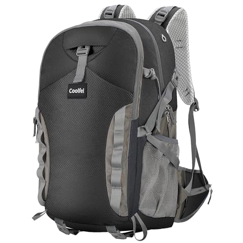 Coolfel Mochila de Senderismo 40L Impermeable Ultraligera Mochila de Trekking para Hombre y Mujer Mochila de Viaje para Montaña Excursiones Camping Acampadas Deporte al aire libre