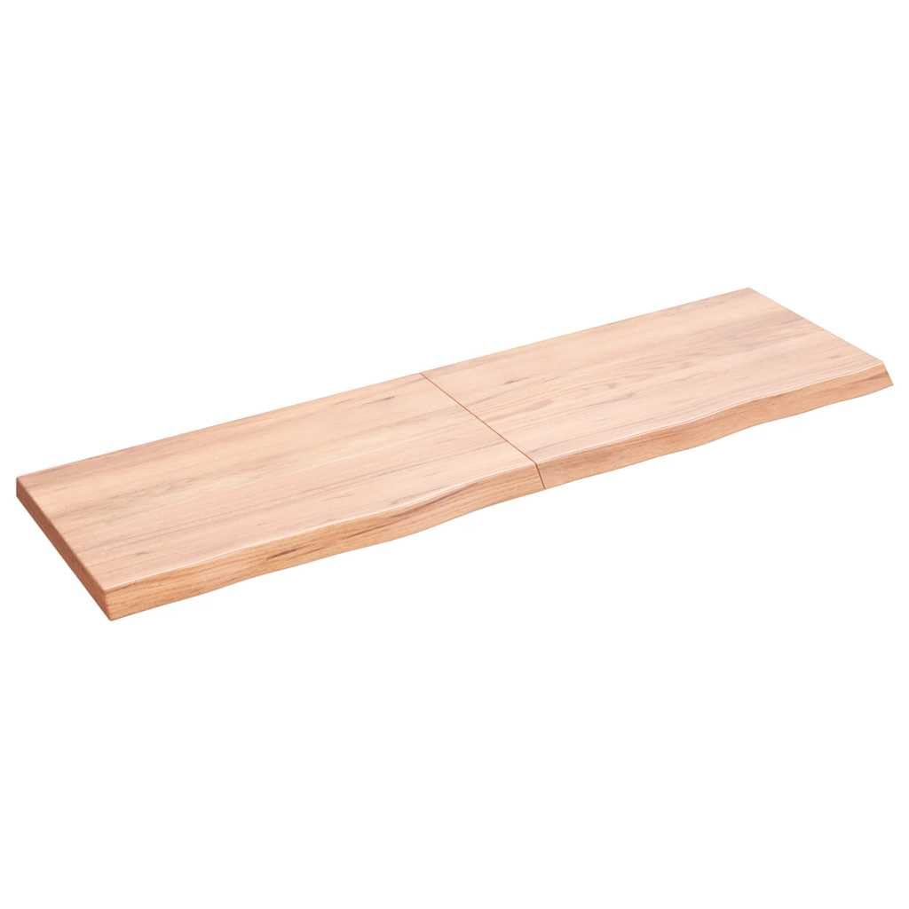Genérico Encimera baño Madera Maciza tratada marrón Claro 140x40x(2-4) cm,Bricolaje,Materiales de construcción,Encimeras-3156147