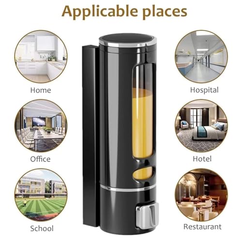 Image of Wall-Mounted Soap Dispenser for Bathroom, Wash Basin, Liquid Sanitizer & Shower Gel | 400ml Capsule Design, Black ABS Plastic | Pack of 2 | Durable & Easy Refill