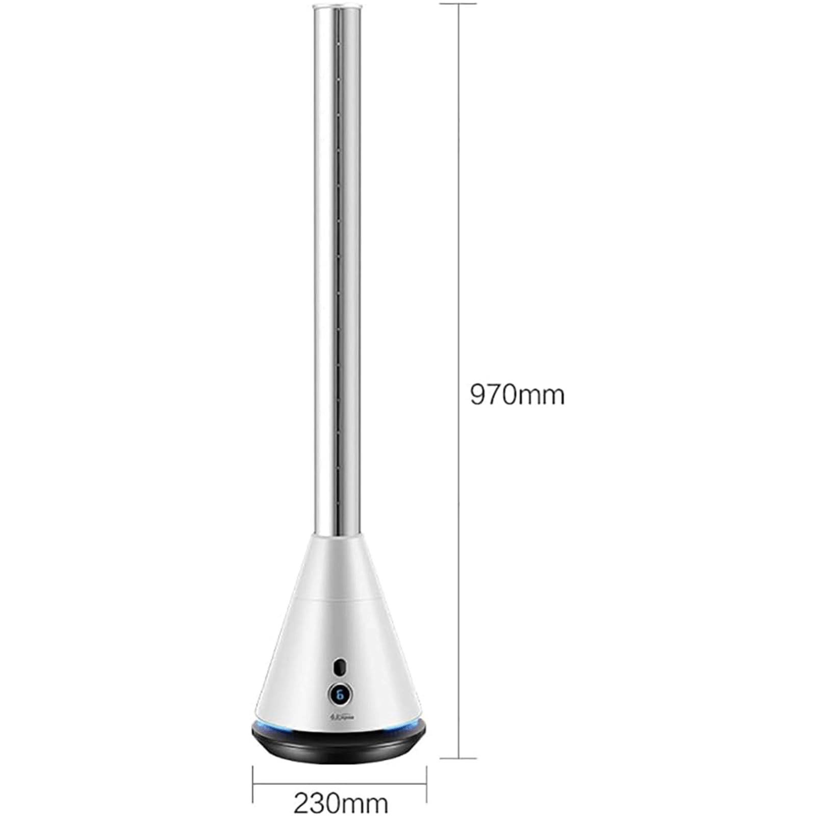 Ventilatore a Torre Silenzioso con 11 impostazioni di velocità, Ventilatore da Pavimento Senza Lama, Movimento oscillante Integrato, Ventilatore da Terra con Timer da 8 Ore per Interni