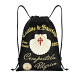 RQLNBOBZ Mochila con cordón ajustable Mochila con cordón del Camino de Santiago para mujer y hombre ideal para gimnasio deporte portátil con diseño de concha de vieira para la compra.