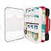 Be Smart Get Prepared First Aid Kit Hard Red Case 326 Pieces Exceeds OSHA and ANSI Guidelines 100 People - Office, Home, Car, School, Emergency, Survival, Camping, Hunting and Sports (20HBC01015REV3)