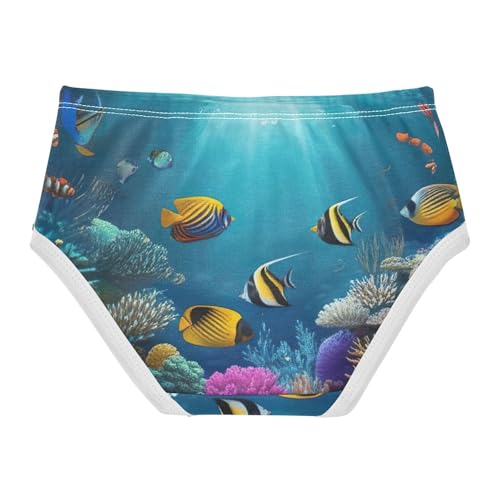 Underwater Colorful Fish Bright Panties Little Girl Girls Underwear Toddler Cotton Pattern Briefs Undies Kids 2t2