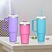 Allwith 12 PCS Replacement Straws for Stanley|Owala|Simple Modern 40oz 30oz Tumbler, Reusable Color Drinking Straws with Cleaning Brush for Stanley Cup Accessorie，BPA Free, Dishwasher Safe