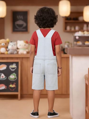 Image of KiddoPanti Boys Denim Dungaree Shorts