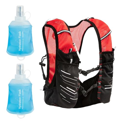Gilet running avec sac hydratation ajustable LOVIVER en polyester léger à compartiments multiples - 7