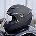 JQF Gear Full Face Motorcycle Helmet WS-607 DOT Approved Motorbike Racing Street Bike Helmets for Adults with Visor (Flat Black B, S)