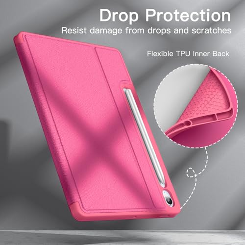 Image of JETech Cover Case for Samsung Galaxy Tab S10 Lite / S10 FE / S9 FE 10.9-Inch with S Pen Holder, Slim Folio Stand Protective Tablet Cover, Multi-Angle Viewing (Pink)