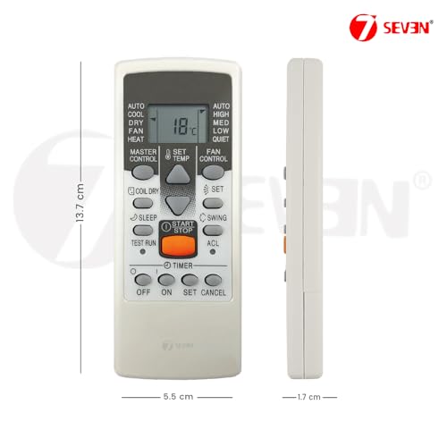 Image of 7SEVEN AR-JE4 Compatible O General AC Remote Control Original Model Suitable for 1 1.5 2 ton Split or Window ac - Match Exactly with Old Model 23S Remote for Better Performance