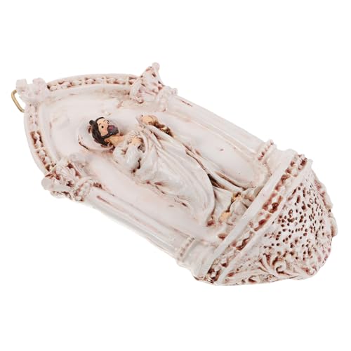 Levemolo Statua Religiosa Sacro Cuore Di Gesù Resina Con Fontana Per Santa Decorazione Da Tavolo Per Casa e Chiesa Portachiavi e Portarosari Artigianato Dettagliato