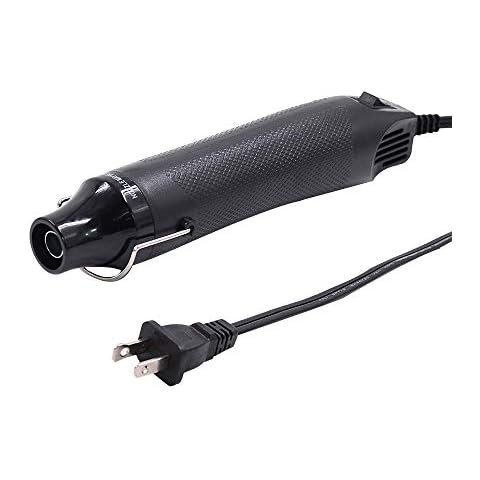 mofa emboss Heat Gun, Hot Air Gun Tools Shrink Gun with Stand For DIY Embossing And Drying Paint Multi-Purpose Electric Heating Nozzle 300W 110V (Black,Black) Cover