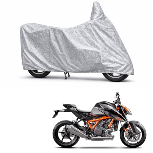 Image of 100% Waterproof Two Wheeler Body Cover Multi Layered Fabric Designed for KTM 1290SuperDukeR | Belt Buckle Lock | Silver Mag