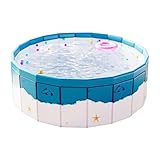 Tragbarer Hundepool, zusammenklappbare Watwanne für Kinder, tragbarer Kinderpool mit Drainagerohr für Outdoor-Abenteuerpark, Hinterhof, Strand, Garten, Wasserspiel