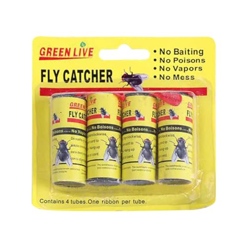 LYEAA Bandes Attrape-Mouches adhésives Fortes, piège à Mouches à Fruits, Bande de Papier Double Face pour piège à Mouches, drosophiles, Insectes nuisibles, Bandes Attrape-Mouches pour Maison