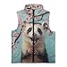 Frymappies Girls Opossum Fleece Vest Size 7-8 Kids Cherry Blossoms Full Zipper Sleeveless Jackets Cute Stand-up Collar Winter Vests Little Girls Fashion Lightweight Warm Outerwear Coat