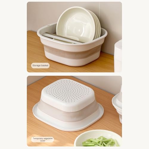 Colander For Kitchen - Double Layer Drain Basket Fruit Bowl | Food Prep Containers Pasta Drainer | Folding Colander Bowl Strainers For Kitchen Spaghetti, Vegetable, Fruit - immagine 4