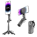 594円お得!自撮り棒 スマホ 三脚 スマホスタンド iphone カメラグリップ【Alアルミ合金・安定感】セルカ棒 Android兼用 スマホ撮影 スタンド 四脚付きスマホ 三脚 ホルダー コンパクト 四脚/一脚兼用 卓上 360°回転 持ち運び便利 生放送 Web会議 撮影 映画放送 旅行 iPhone/Android スマホ等対応 (ブラック) (P15-Masgafeに対応)