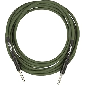 Fender® »STRUMMER PRO CABLE – GRAB GREEN« Joe Strummer Signature Câble pour instrument – Jack droit – 4 mètres
