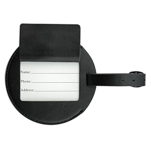 Graphics & More Paw Print Pet Dog Cat Round Leather Luggage Id Tag Suitcase Carry-on, Black