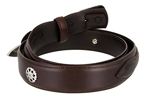 Five Card Stud Poker Men's Western Oil-Tan Genuine Leather Ranger Belt4