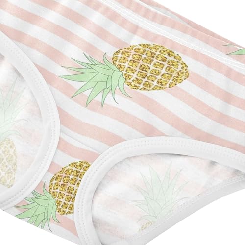 Glittery Golden Pineapples Pink White Toddlers Underwear Floral 2t Cotton Panties for Girl Funny Underpants Briefs4