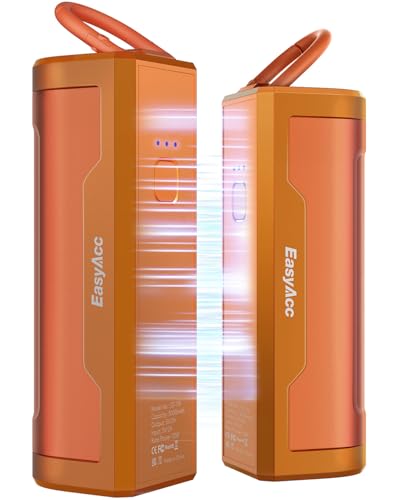 EasyAcc® Scaldamani Ricaricabile Elettrico,10000mAh Scaldamani Magnetico USB-20 Ore/Portatile/Riutilizzabile con Powerbank per Sciare Golf Alpinismo Campeggio